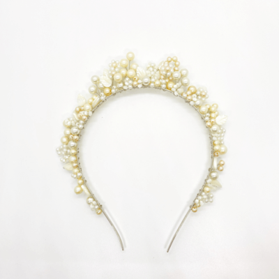 Vincha de novia con perlas