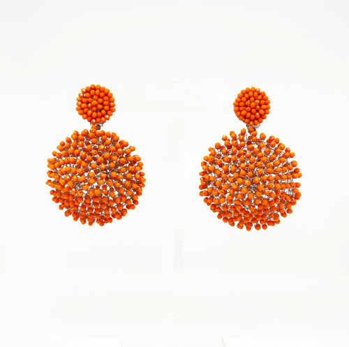 aros de cristal naranja