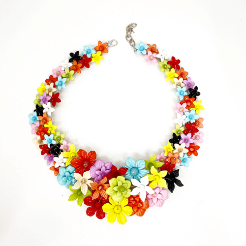 Collar flores multicolor