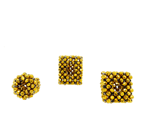 anillos de cristaler dorados